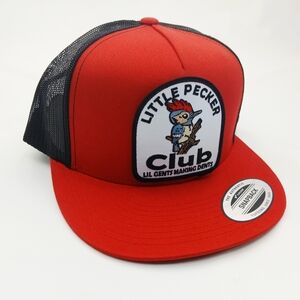 Little Pecker Club Patch Flat Bill Trucker Mesh Snapback Cap